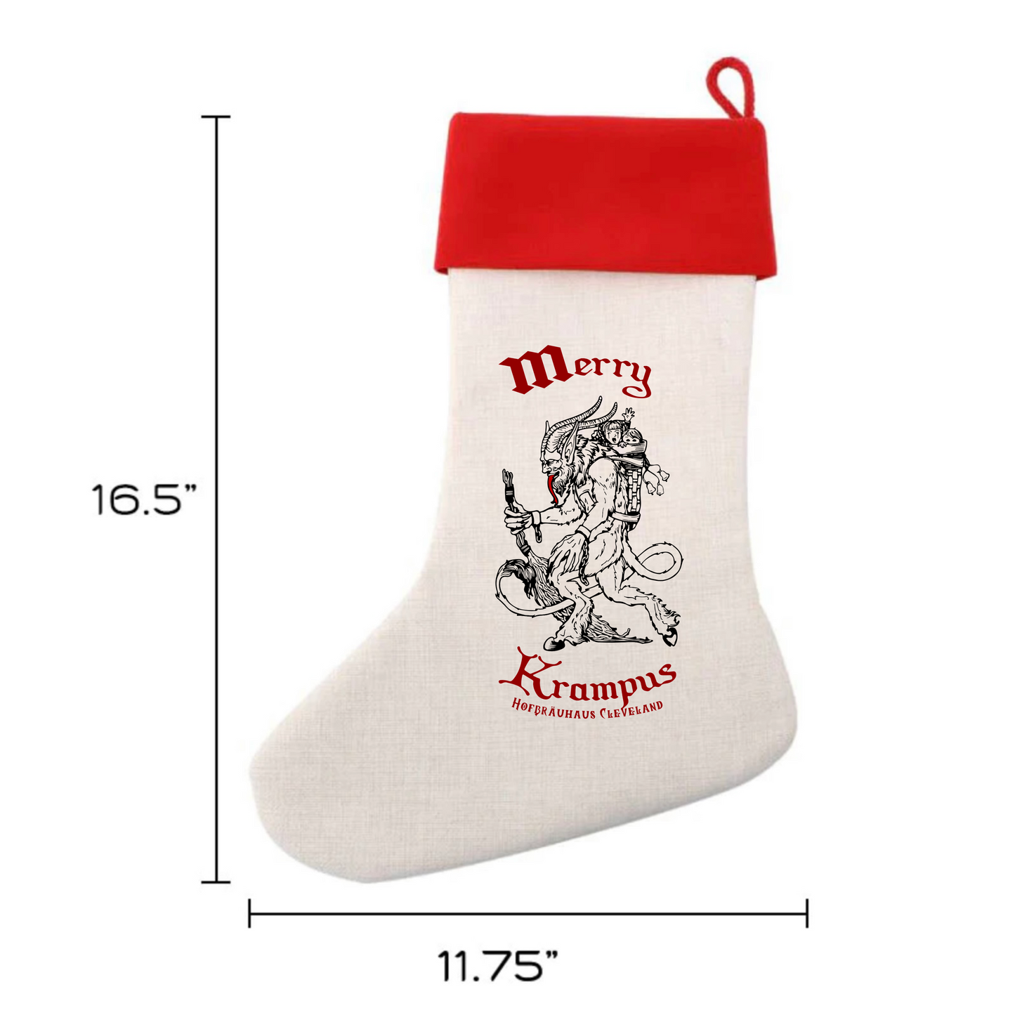 Linen Christmass Stocking-HB Cle