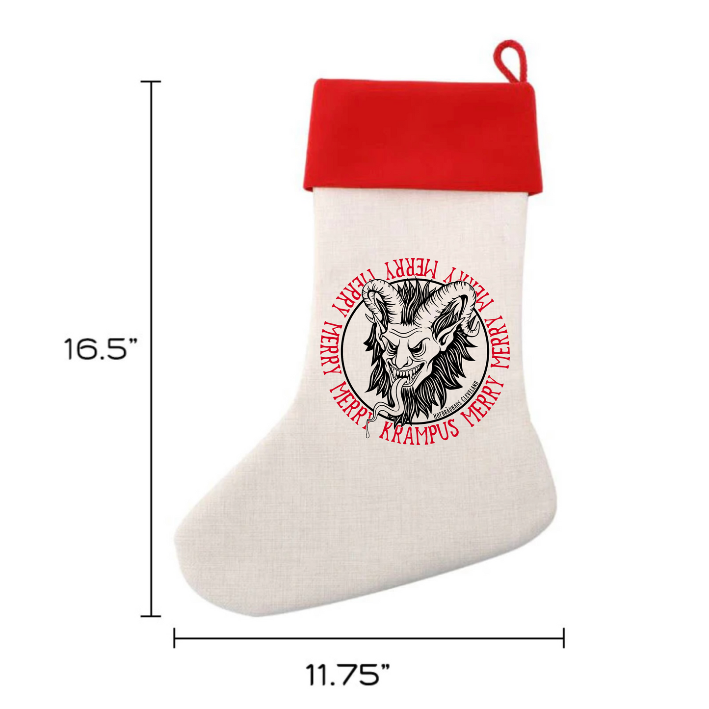 Linen Christmass Stocking-HB Cle
