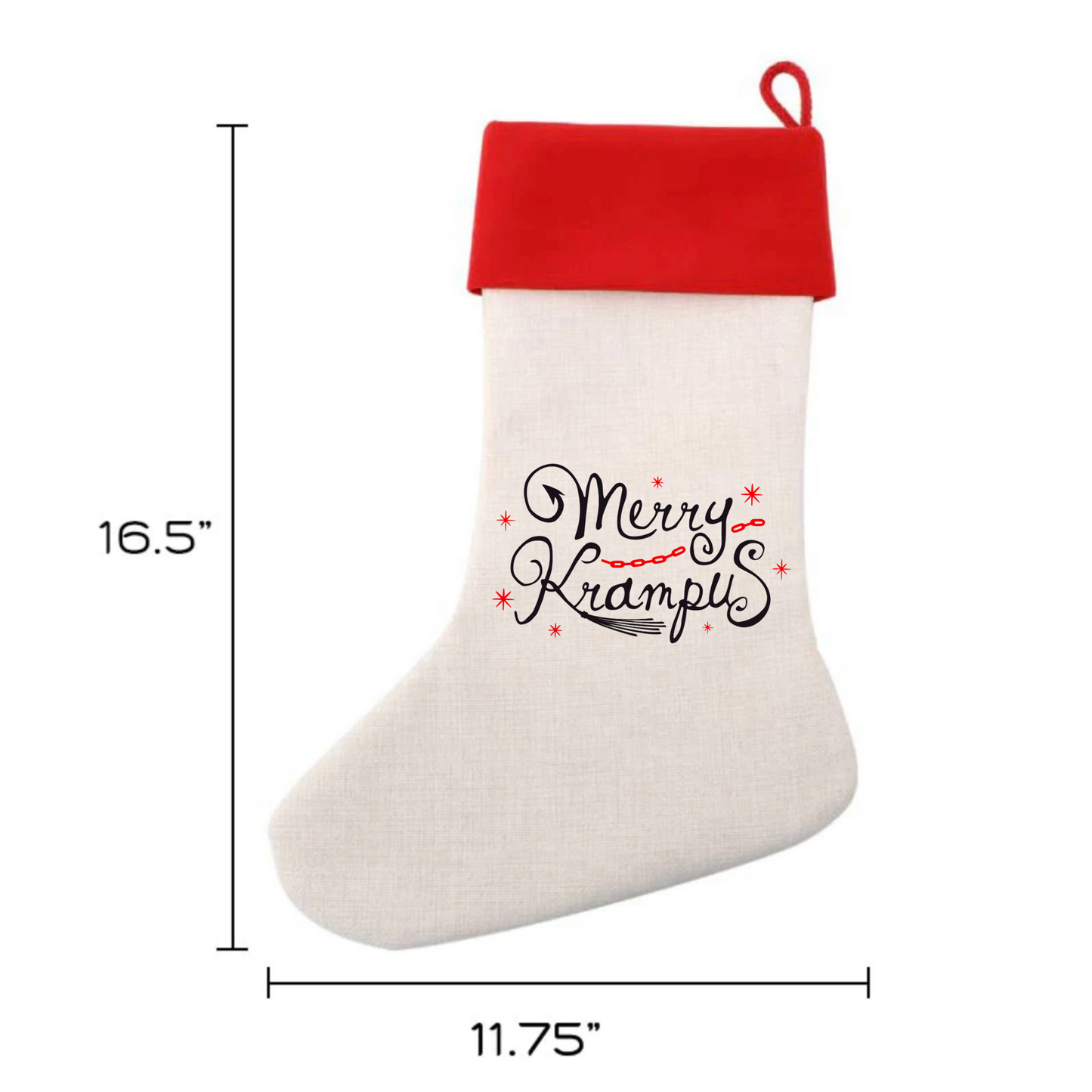 Linen Christmass Stocking-HB Cle