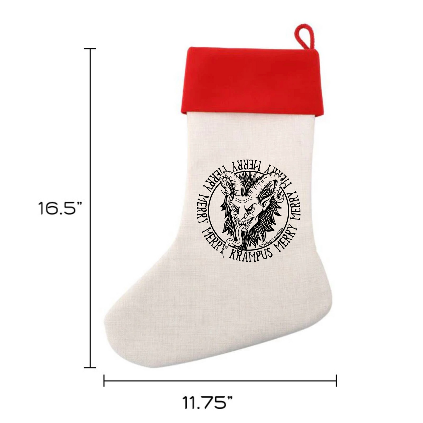 Linen Christmass Stocking-HB Cle