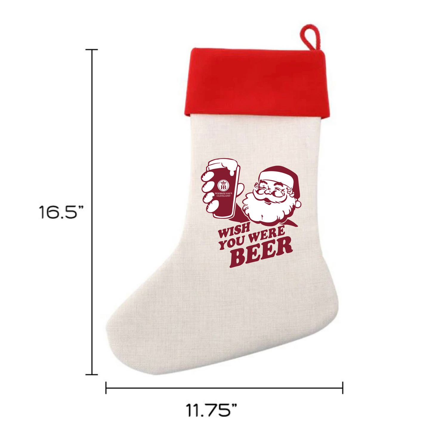 Linen Christmass Stocking-HB Cle
