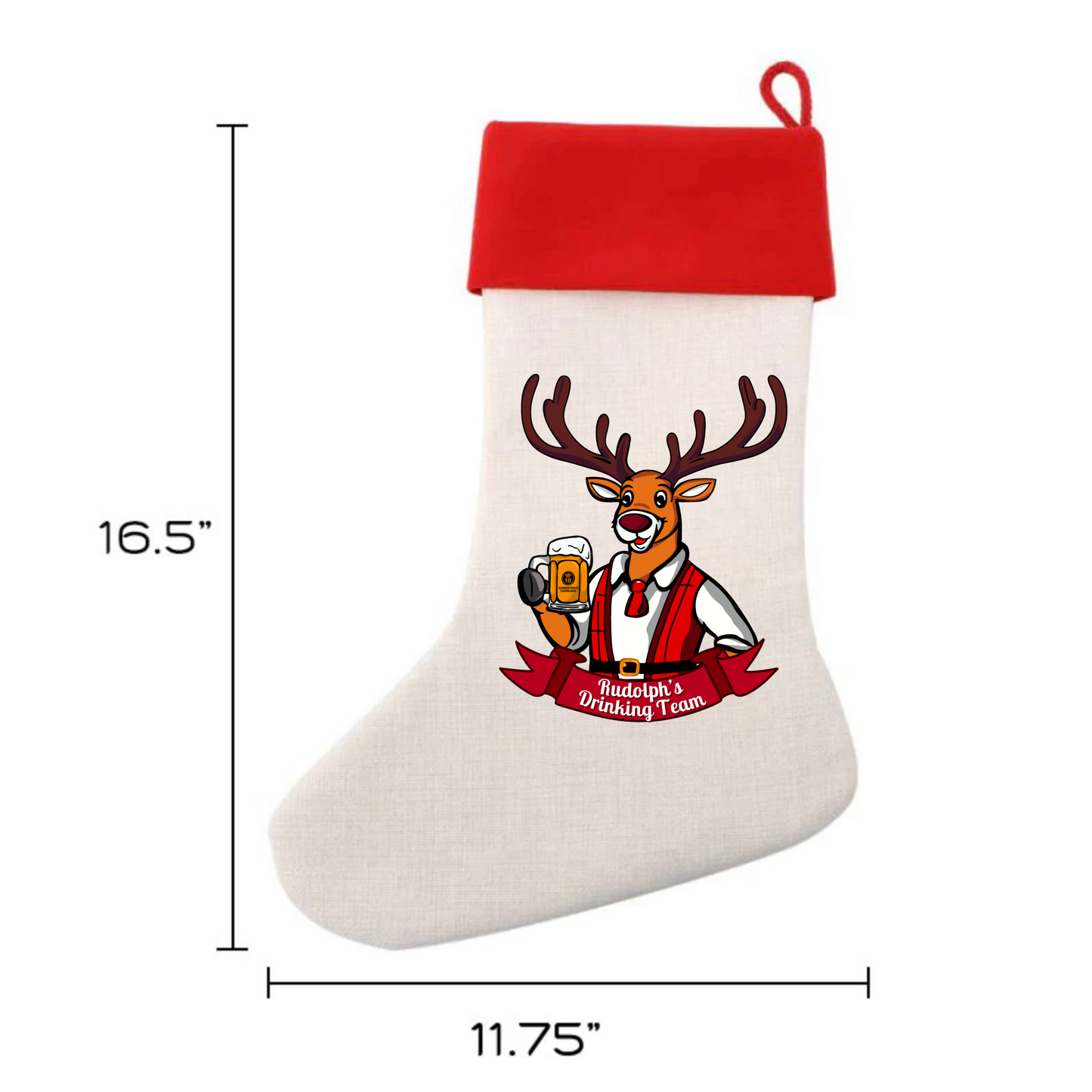 Linen Christmass Stocking-HB Cle