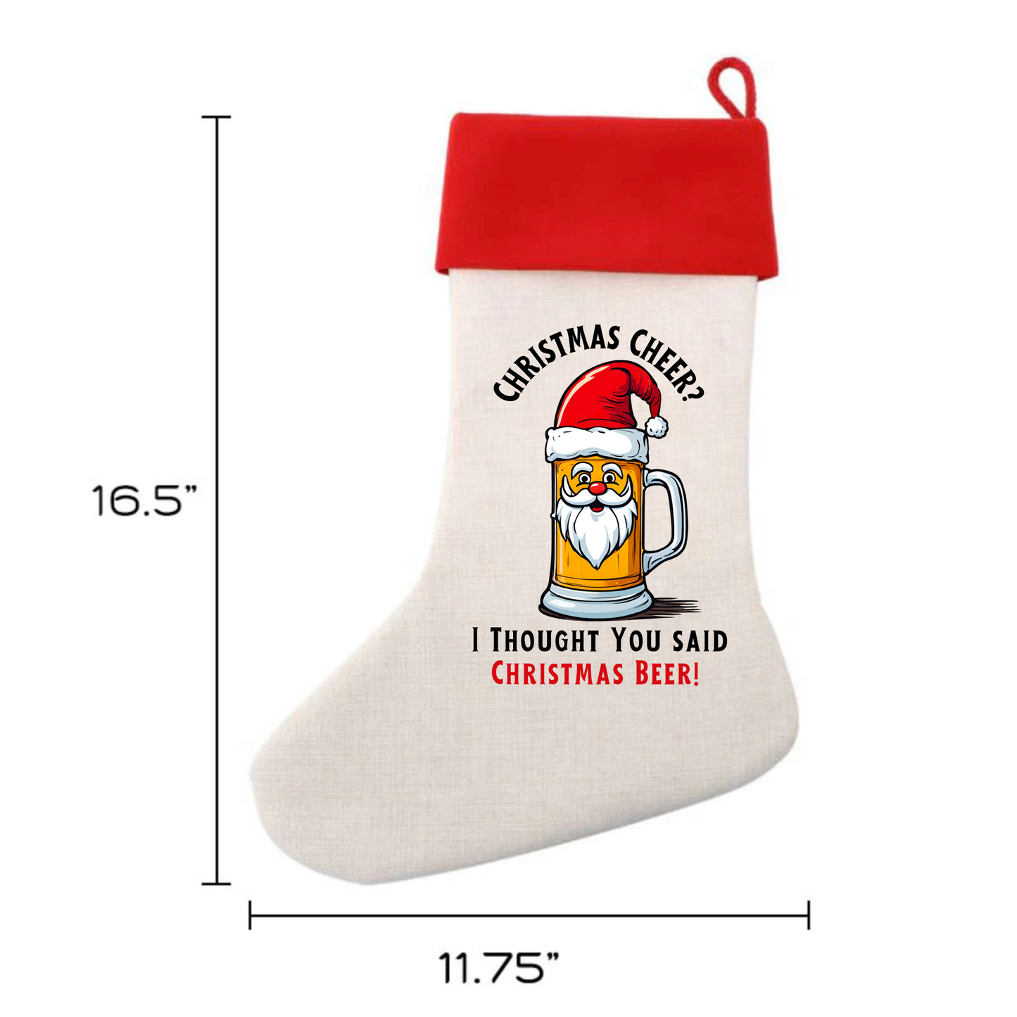Linen Christmass Stocking-HB Cle