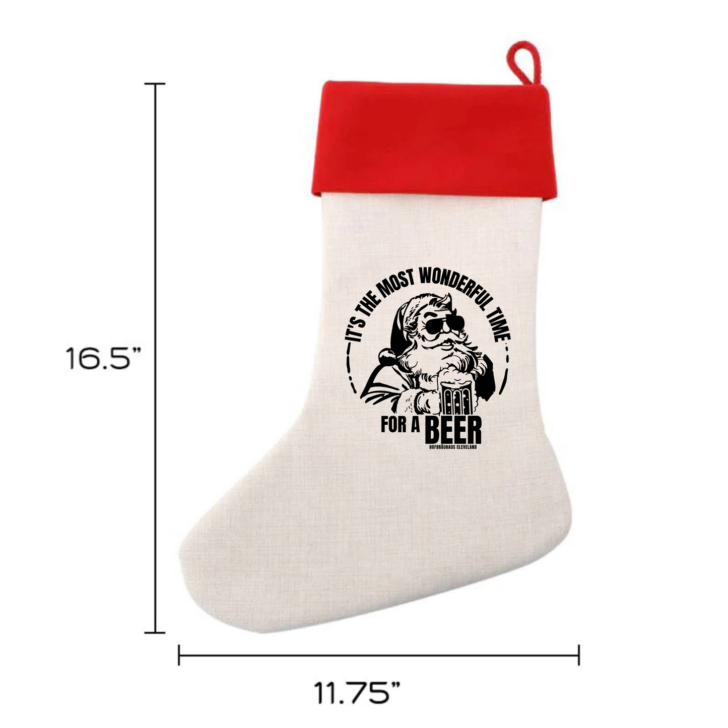 Linen Christmass Stocking-HB Cle