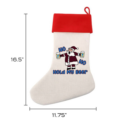 Linen Christmass Stocking-HB Cle